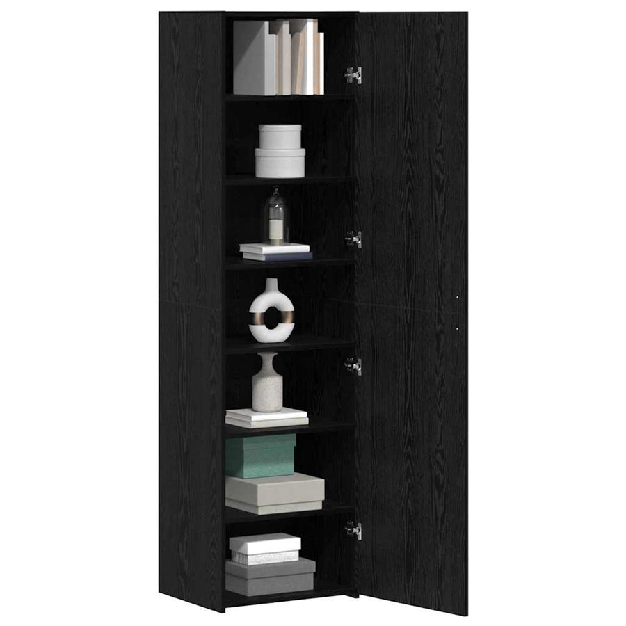 Hoge kast 2 pcs Zwart Eiken 50 x 42,5 x 185 cm