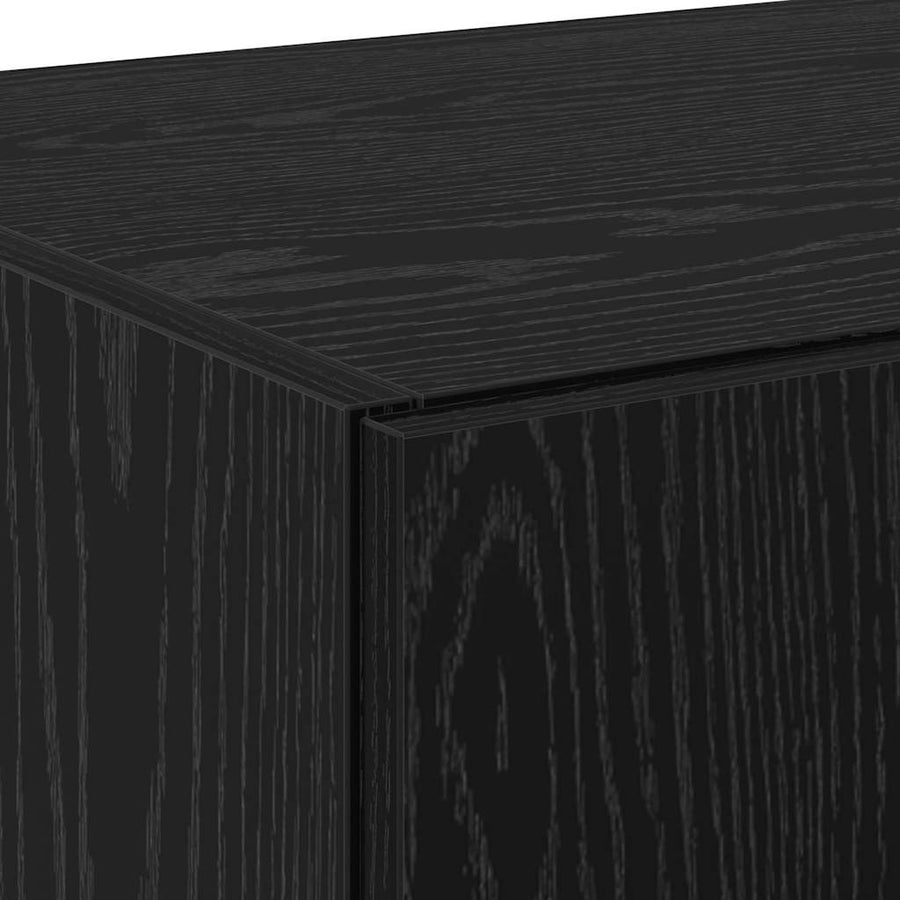 Hoge Kast 70X42.5X185 Cm Gefabriceerd Hout Zwart eiken