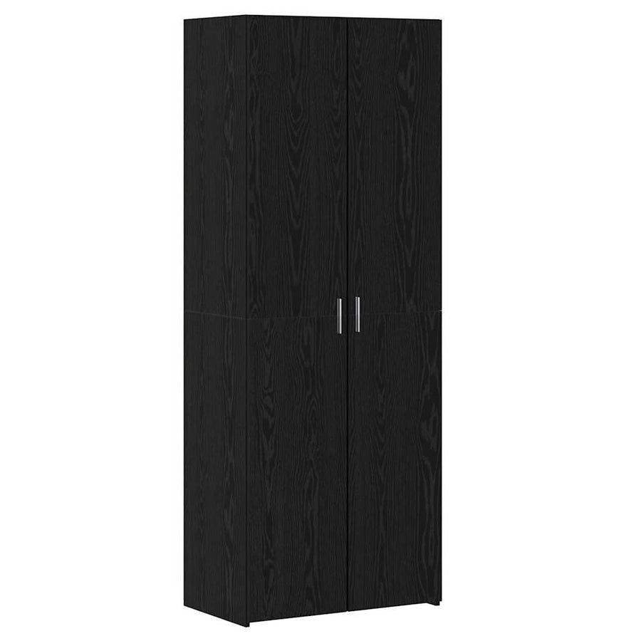 Hoge Kast 70X42.5X185 Cm Gefabriceerd Hout Zwart eiken