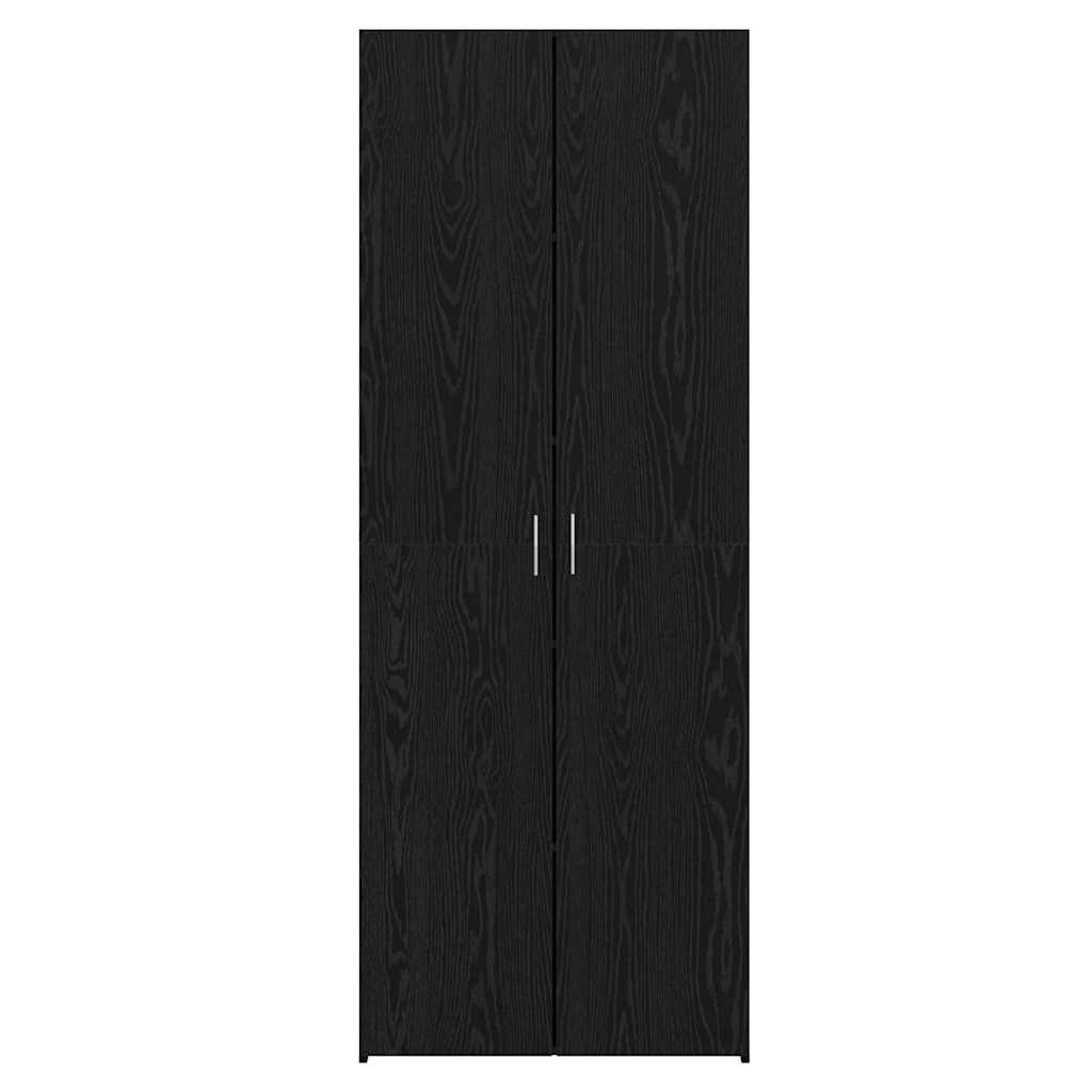 Hoge Kast 70X42.5X185 Cm Gefabriceerd Hout Zwart eiken