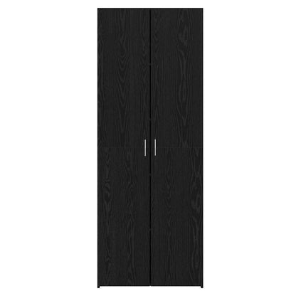 Hoge Kast 70X42.5X185 Cm Gefabriceerd Hout Zwart eiken