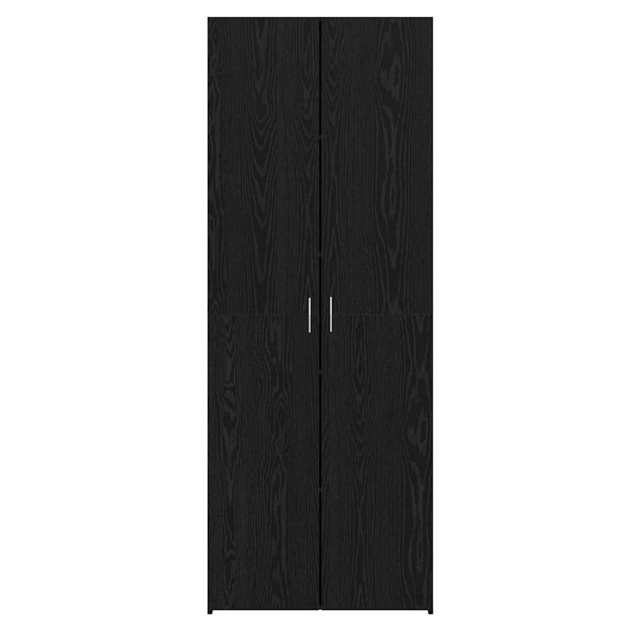 Hoge Kast 70X42.5X185 Cm Gefabriceerd Hout Zwart eiken