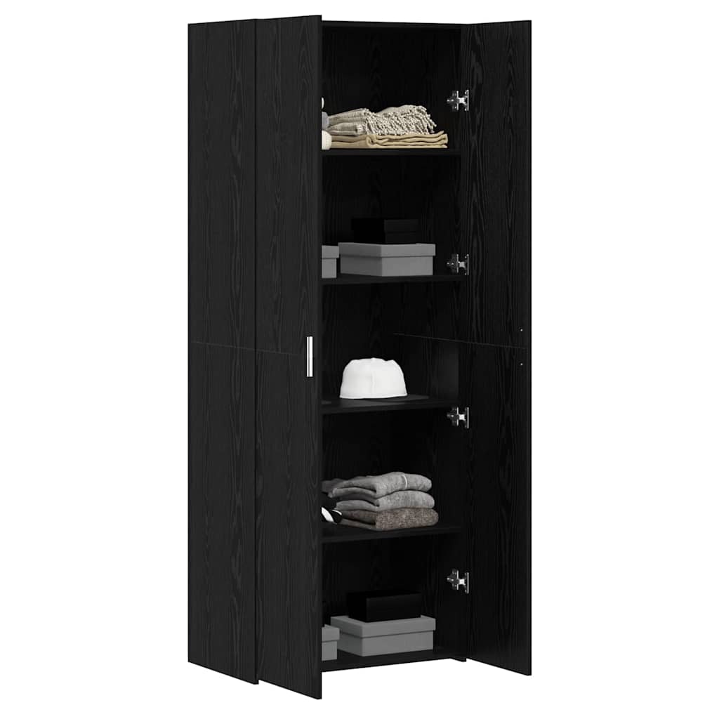 Hoge Kast 70X42.5X185 Cm Gefabriceerd Hout Zwart eiken