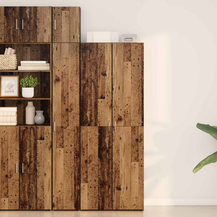 Highboard Oud hout 70 x 42,5 x 185 cm Bewerkt hout