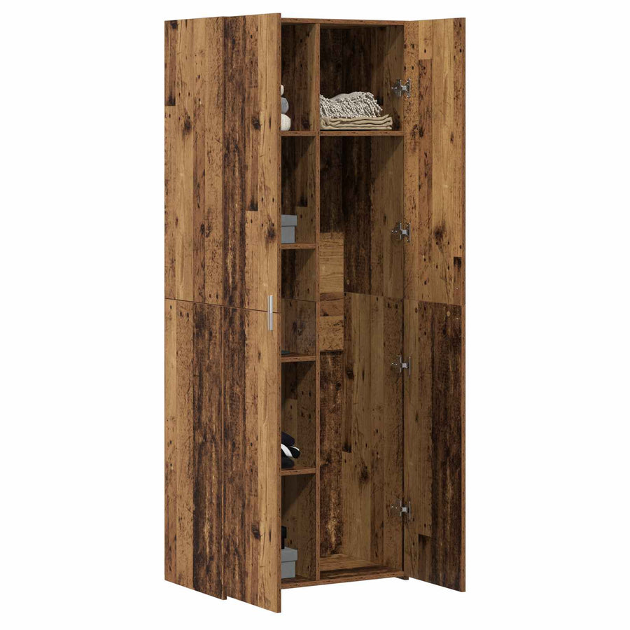 Highboard Oud hout 70 x 42,5 x 185 cm Bewerkt hout