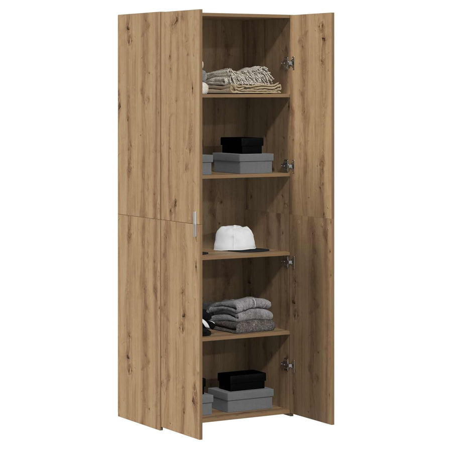 Highboard artisanaal eikenkleurig 70 x 42,5 x 185 cm