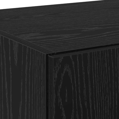 Highboard Zwart eiken 70 x 42,5 x 185 cm Bewerkt hout