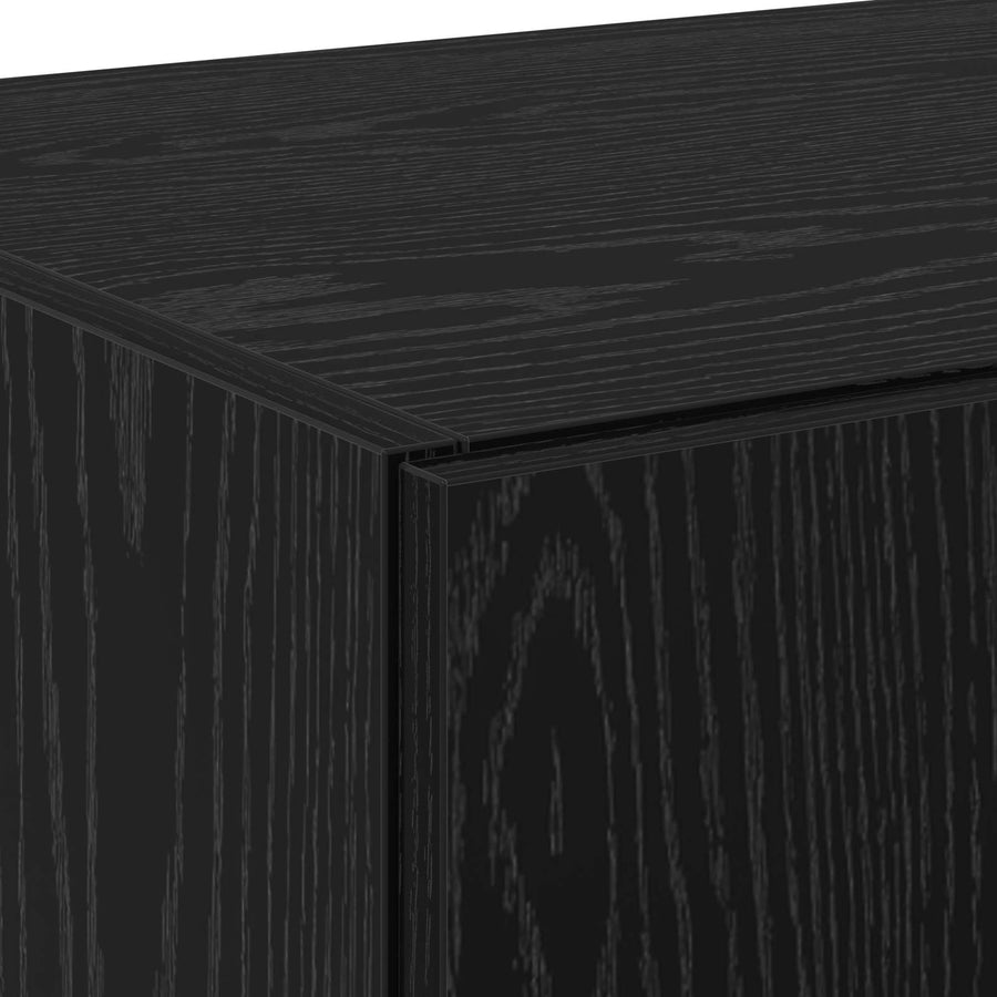 Highboard Zwart eiken 70 x 42,5 x 185 cm Bewerkt hout
