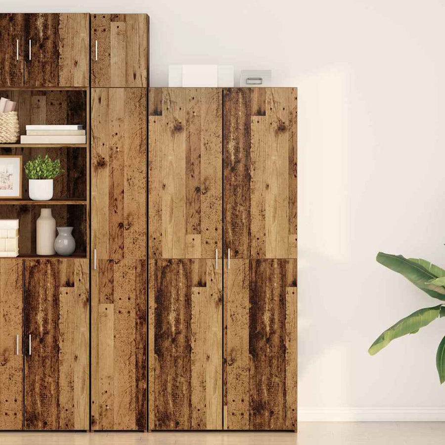 Hoge kast 2 pcs Oudhout 80 x 42 x 185 cm