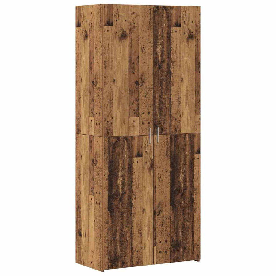Hoge kast 2 pcs Oudhout 80 x 42 x 185 cm