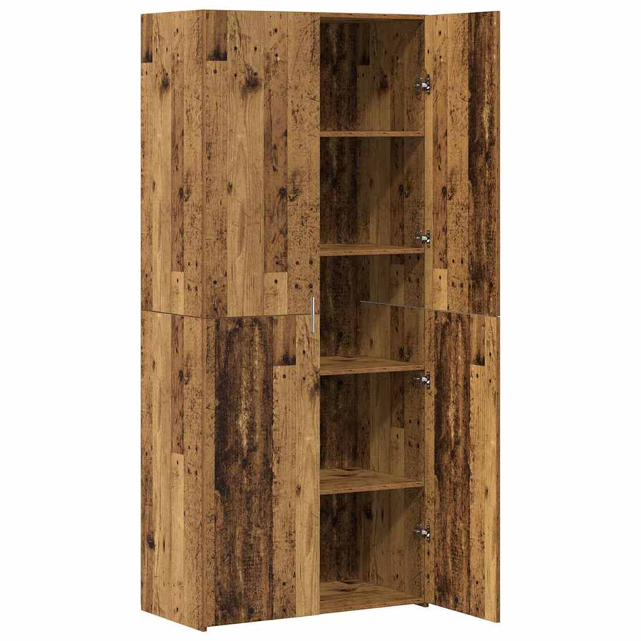 Hoge kast 2 pcs Oudhout 80 x 42 x 185 cm