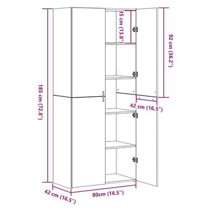 Hoge kast 2 pcs Artisan Eiken 80 x 42 x 185 cm