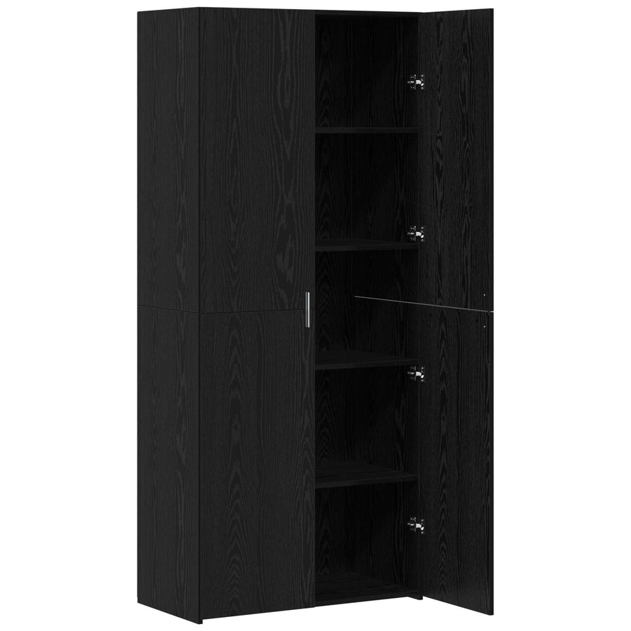 Hoge kast 2 pcs Zwart Eiken 80 x 42 x 185 cm