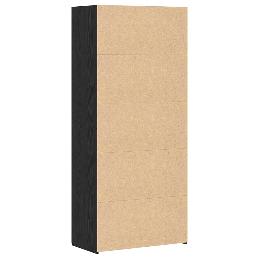 Hoge kast 2 pcs Zwart Eiken 80 x 42 x 185 cm