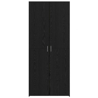 Hoge kast 2 pcs Zwart Eiken 80 x 42 x 185 cm