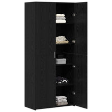 Hoge kast 2 pcs Zwart Eiken 80 x 42 x 185 cm