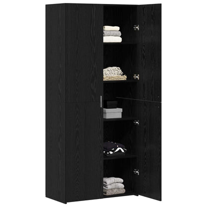 Hoge kast 2 pcs Zwart Eiken 80 x 42 x 185 cm