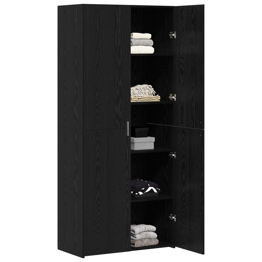 Hoge kast 2 pcs Zwart Eiken 80 x 42 x 185 cm