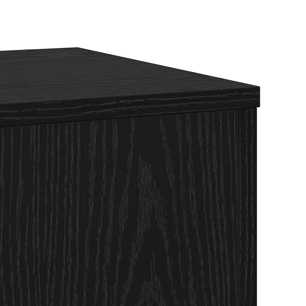 Plantenstandaard 2 pcs Zwart Eiken 33 x 33 x 100 cm