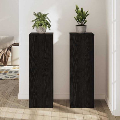 Plantenstandaard 2 pcs Zwart Eiken 33 x 33 x 100 cm