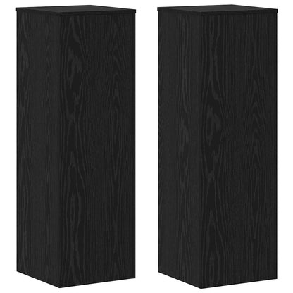 Plantenstandaard 2 pcs Zwart Eiken 33 x 33 x 100 cm