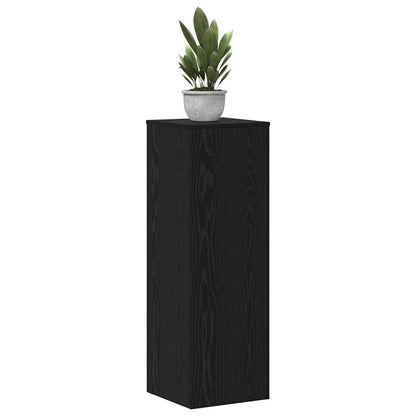 Plantenstandaard 2 pcs Zwart Eiken 33 x 33 x 100 cm