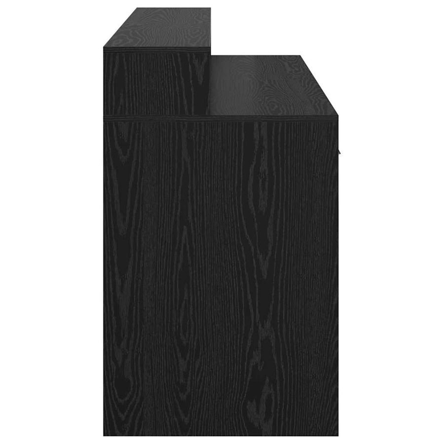 Bureau met lade Zwart eiken 140 x 55 x 91 cm Bewerkt hout