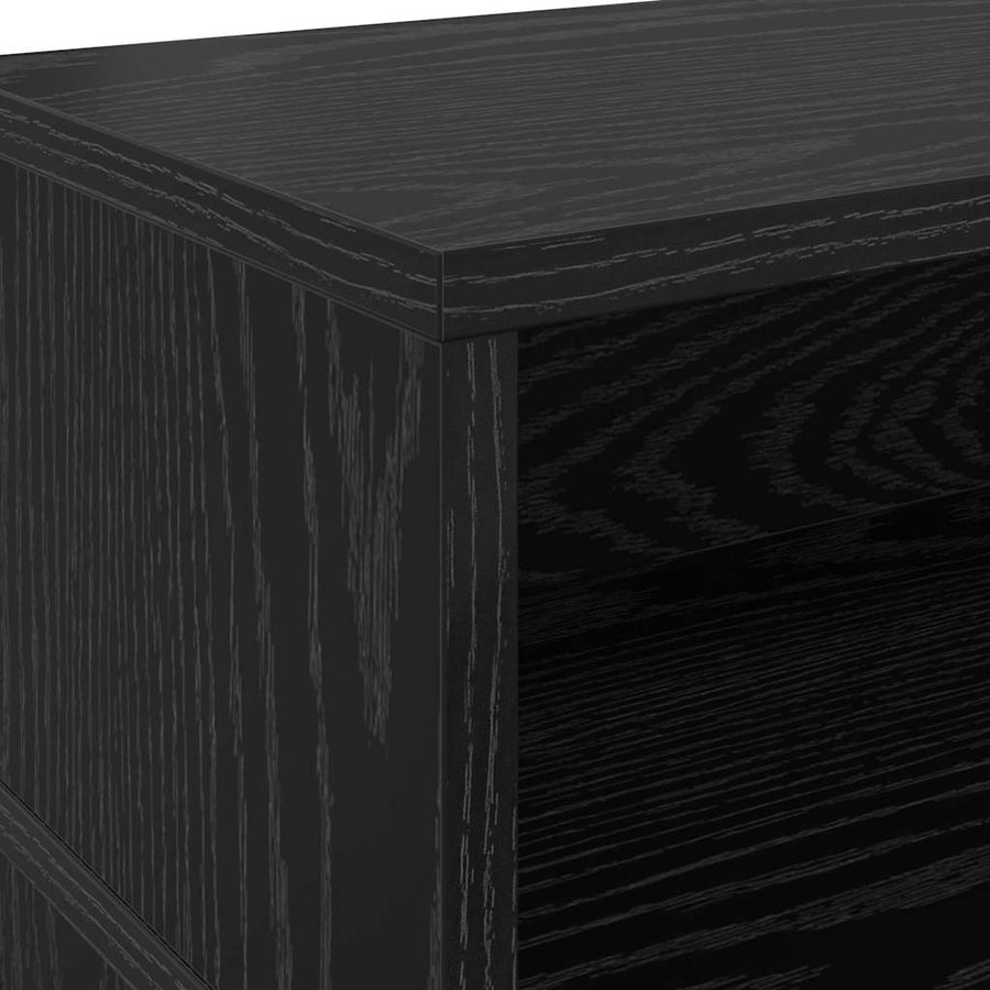 Bureau met plank Zwart Eiken 130 x 130 x 91 cm Bewerkt hout