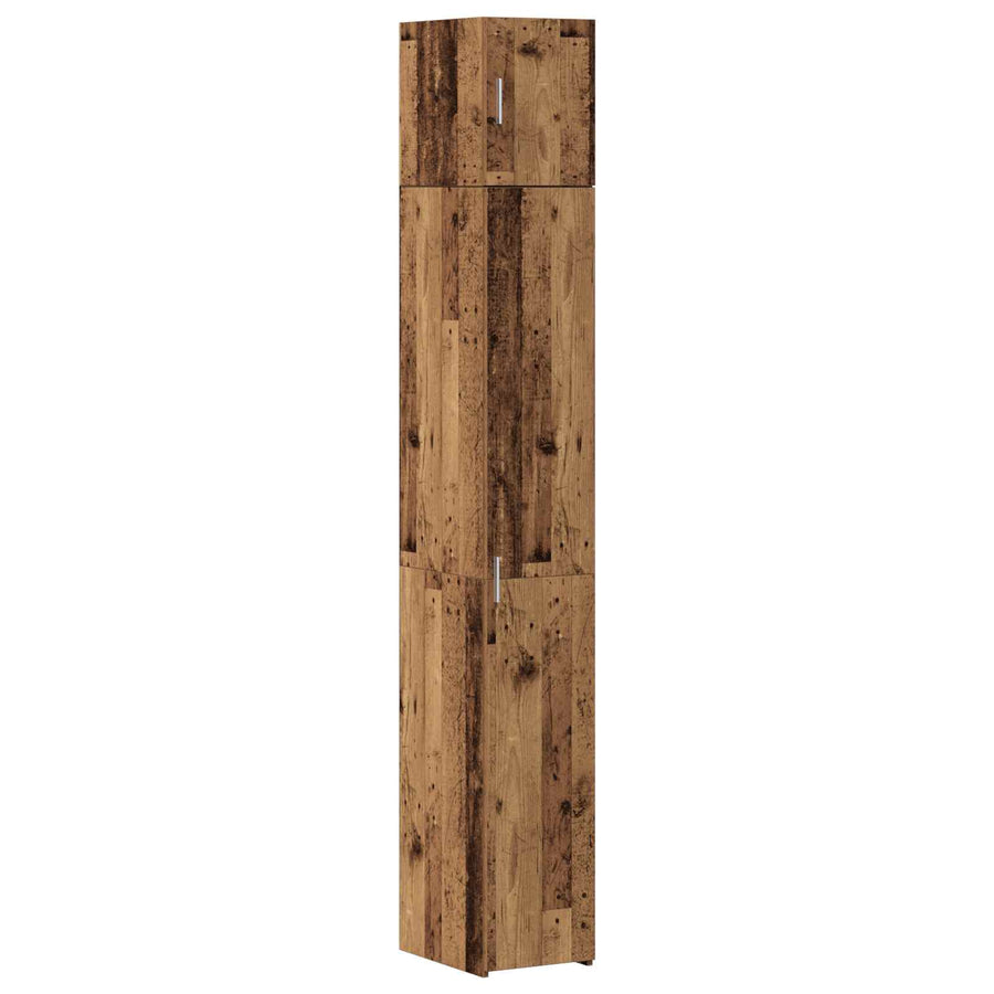2-delige opbergkast met planken 2 pcs Oud hout Bewerkt hout