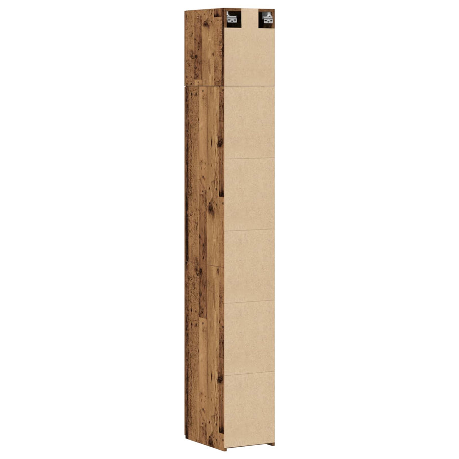 2-delige opbergkast met planken 2 pcs Oud hout Bewerkt hout