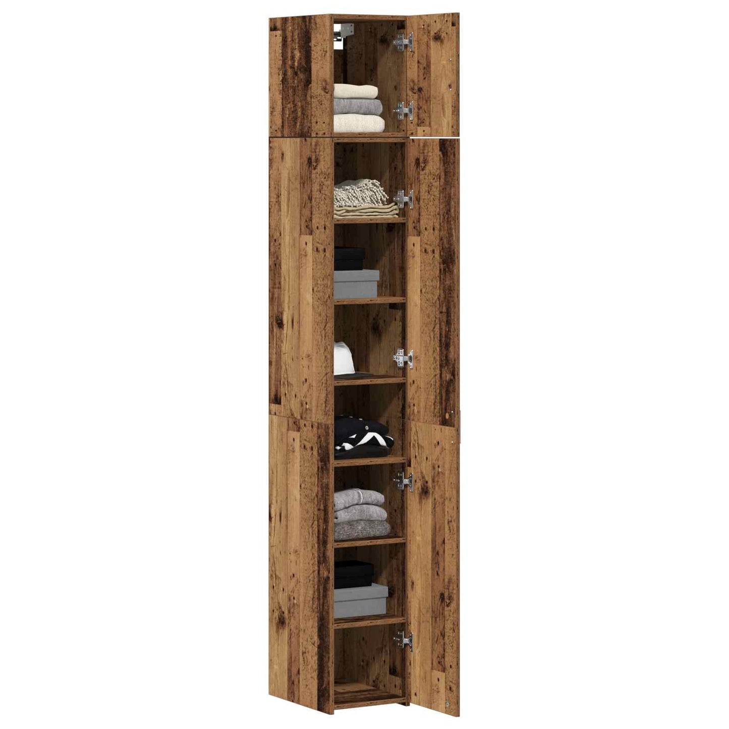 2-delige opbergkast met planken 2 pcs Oud hout Bewerkt hout