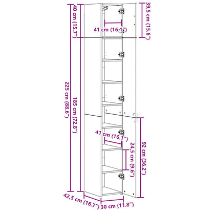 2-delige opbergkast met planken 2 pcs Oud hout Bewerkt hout