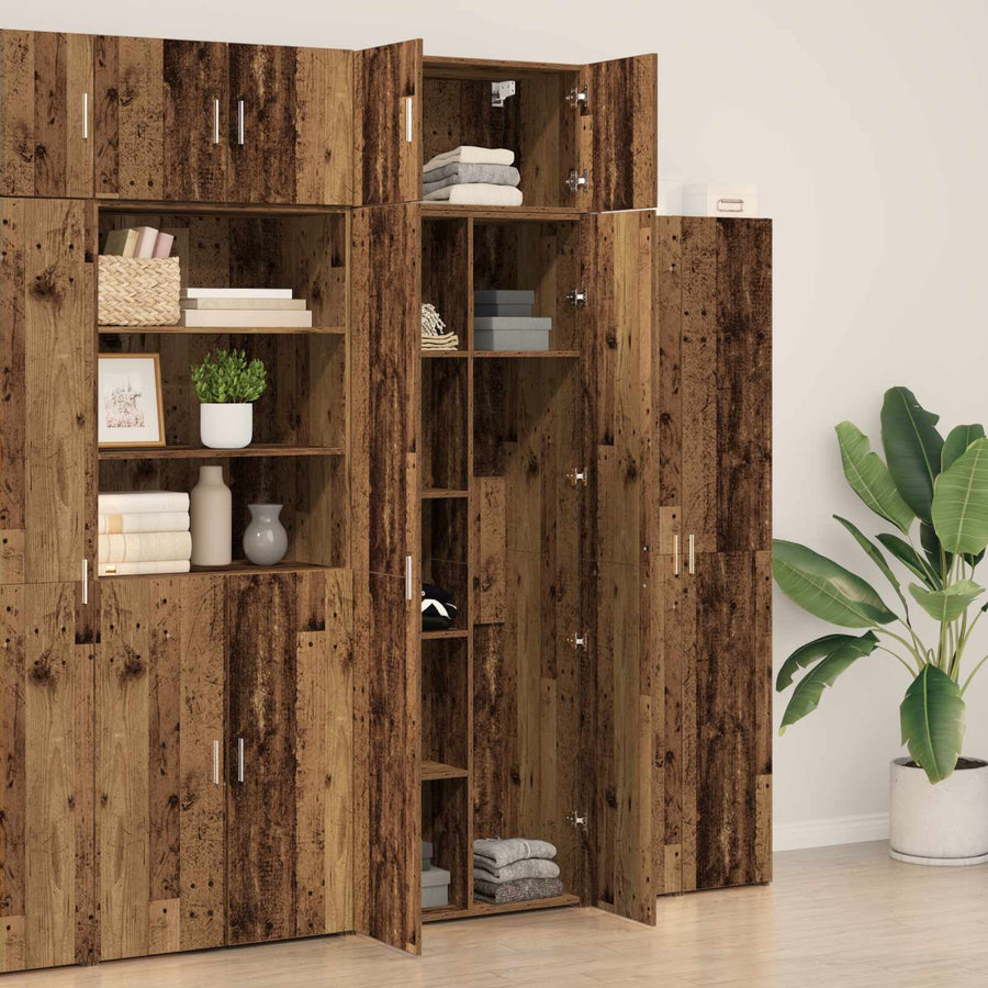 Opbergkast 2 pcs Oudhout 70 x 42,5 x 185 cm