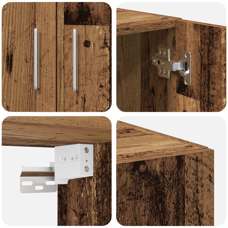 Opbergkast 2 pcs Oudhout 70 x 42,5 x 225 cm
