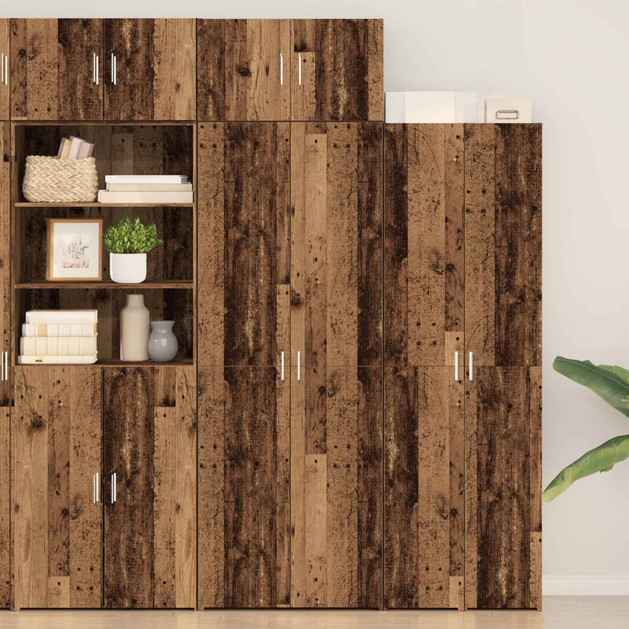 Opbergkast 2 pcs Oudhout 70 x 42,5 x 225 cm