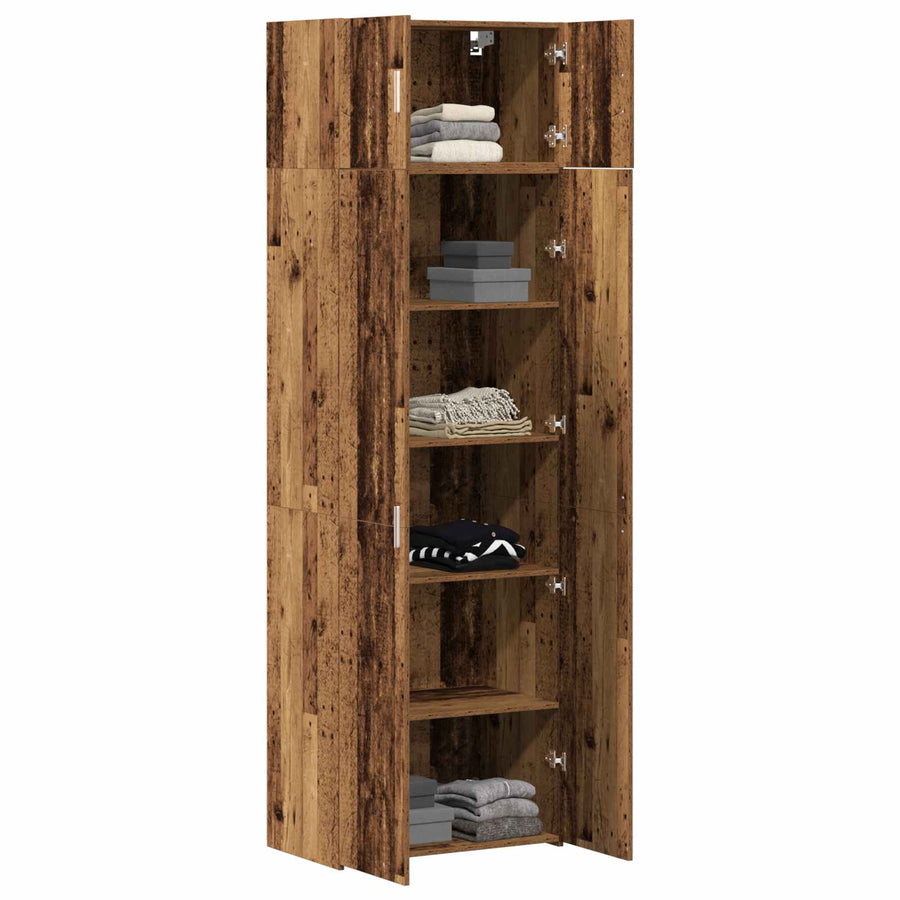 Opbergkast 2 pcs Oudhout 70 x 42,5 x 225 cm