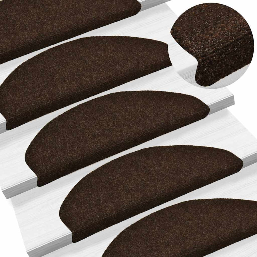 Trapmatten Zelfklevend 20 stuks 65x21x4 cm Bruin Halfrond Groot