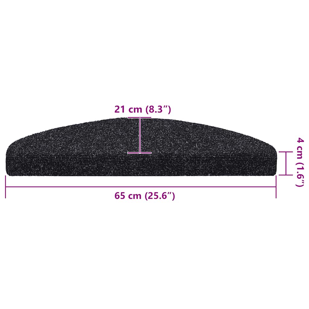 Trapmatten zelfklevend 30 st 65x21x4 cm zwart