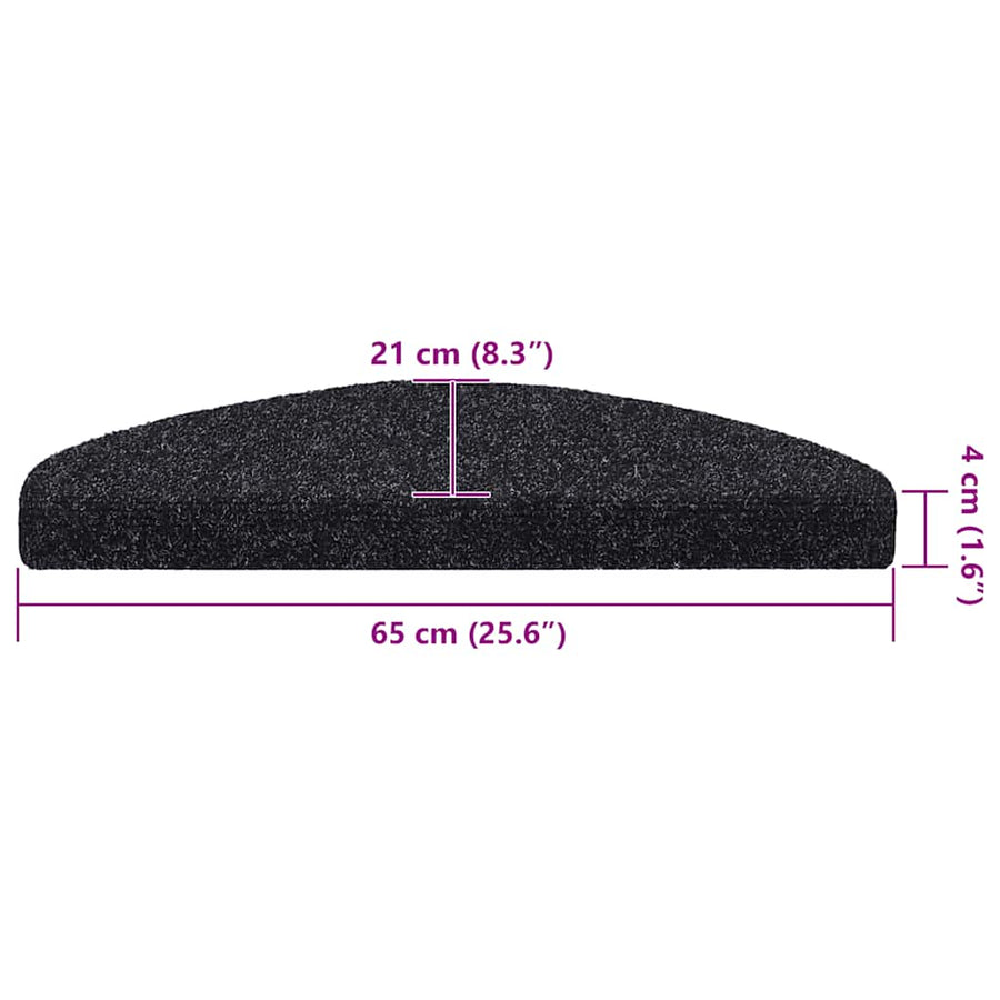 Trapmatten zelfklevend 30 st 65x21x4 cm zwart