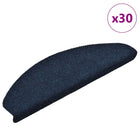 Self-adhesive stair mats 30 pieces 65x21x4 cm navy blue half-round large