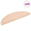 Stair Mats Self-adhesive 20 pieces 56x17x3 cm light brown Semicircular