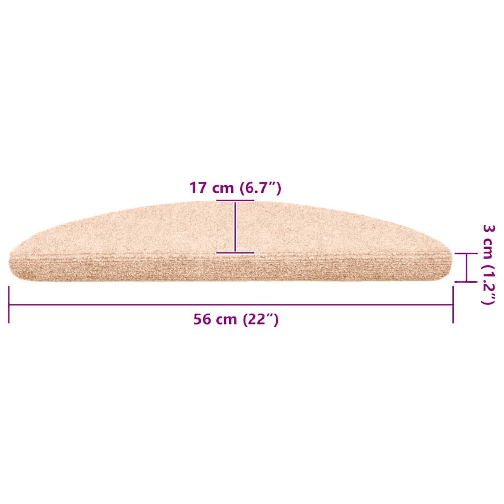 Trapmatten zelfklevend 20 st 56x17x3 cm crèmekleurig