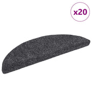 Stair Mats Self-Adhesive 20 pieces 56x17x3 cm Dark Grey Semi-circular