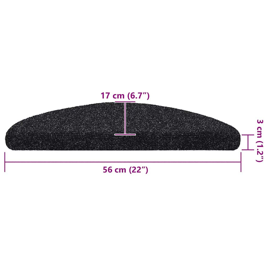 Trapmatten zelfklevend 20 st 56x17x3 cm zwart