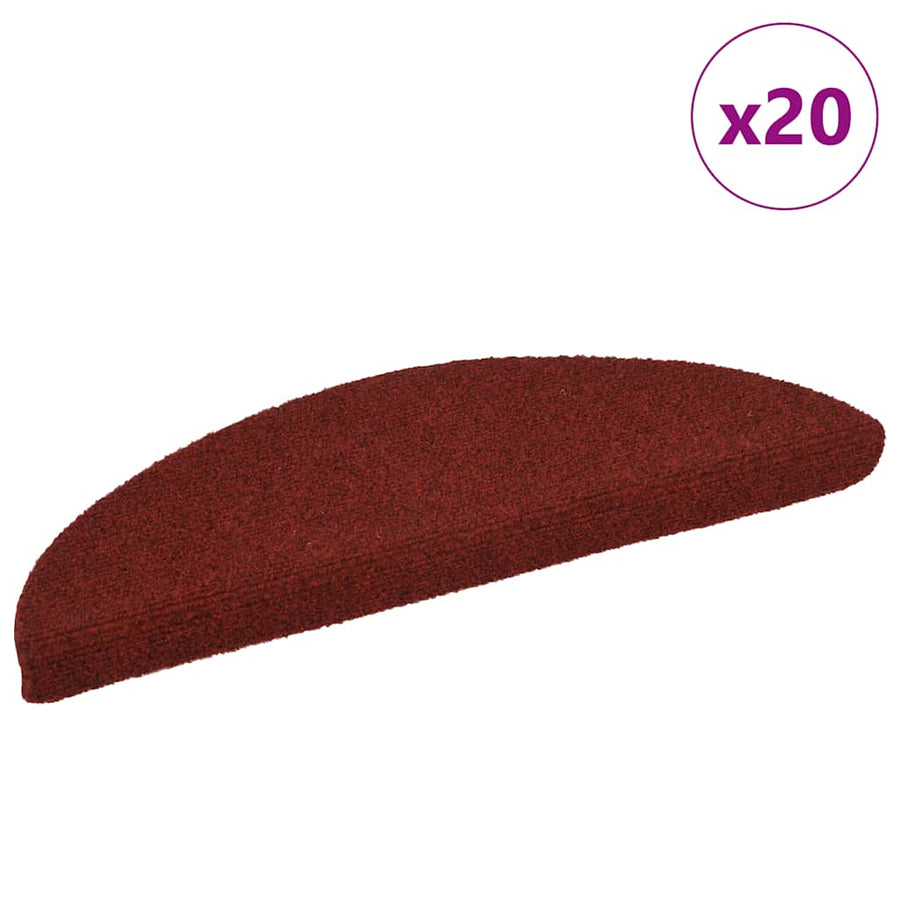 Trapmatten Zelfklevend 20 stuks 56x17x3 cm Bordeaux Rood Halfrond