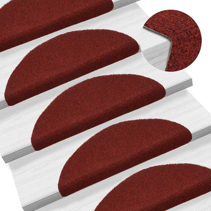 Trapmatten Zelfklevend 20 stuks 56x17x3 cm Bordeaux Rood Halfrond