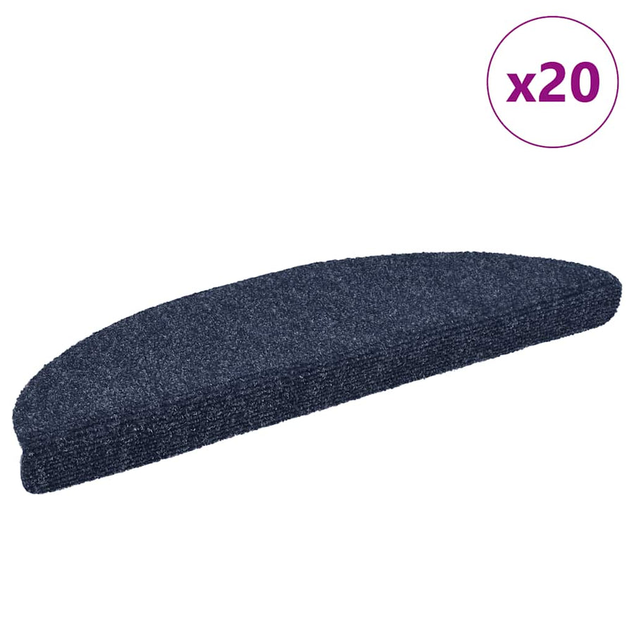 Trapmatten Zelfklevend 20 stuks 56x17x3 cm Blauw Halfrond