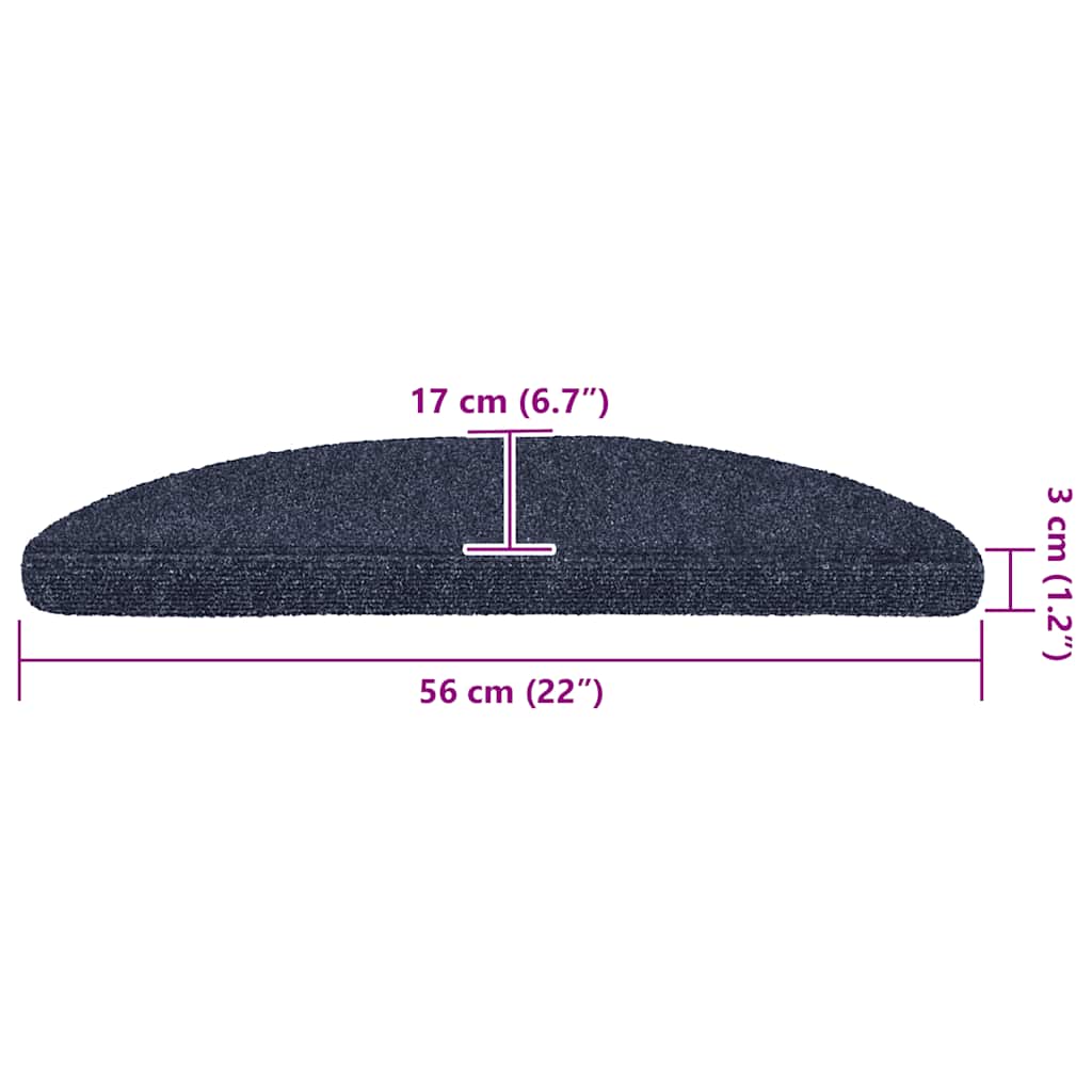 Trapmatten Zelfklevend 20 stuks 56x17x3 cm Blauw Halfrond