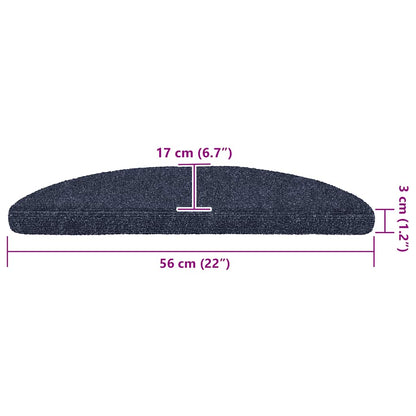 Trapmatten Zelfklevend 20 stuks 56x17x3 cm Blauw Halfrond