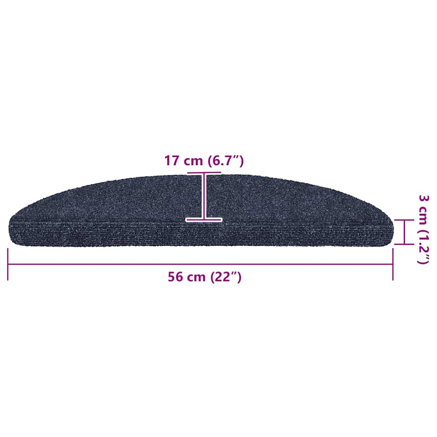 Trapmatten Zelfklevend 20 stuks 56x17x3 cm Blauw Halfrond